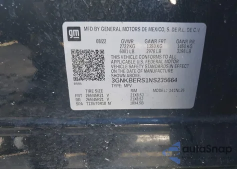 2022 Chevrolet Blazer Fwd Rs from USA, damaged, VIN 3GNKBERS1NS235664